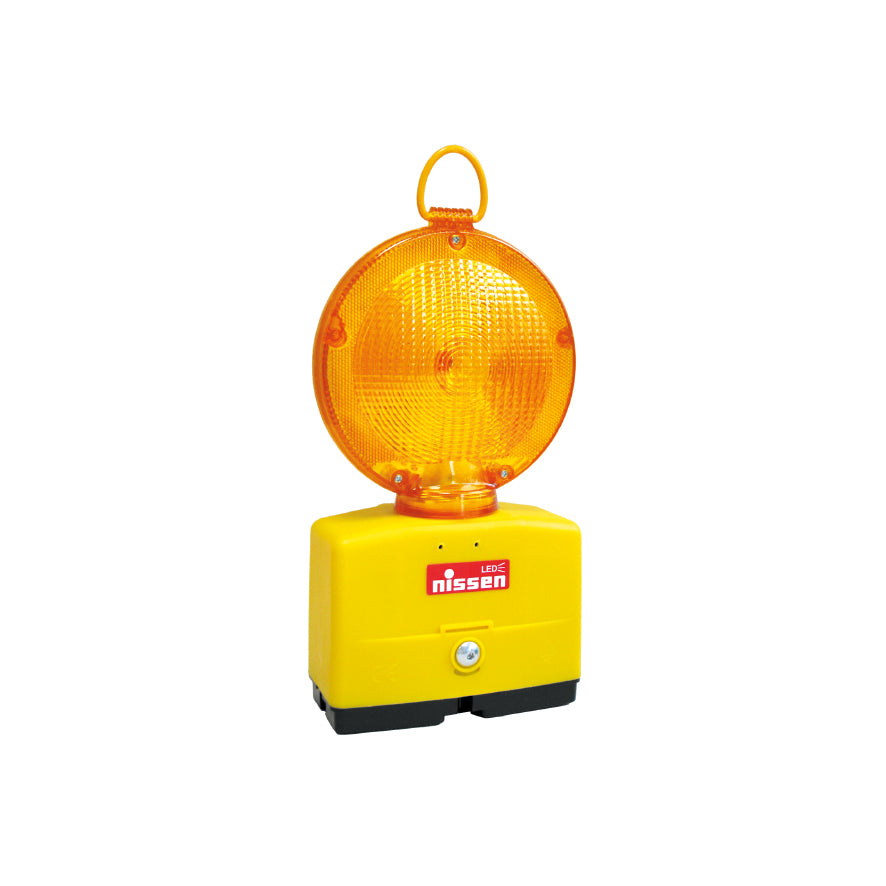 Baustellenleuchte Nitra, mit Halter, LED, 180°, Lichtaustritt zweiseitig, wahlweise Blink-/Dauerlicht, mit Halterung, ohne Batterien