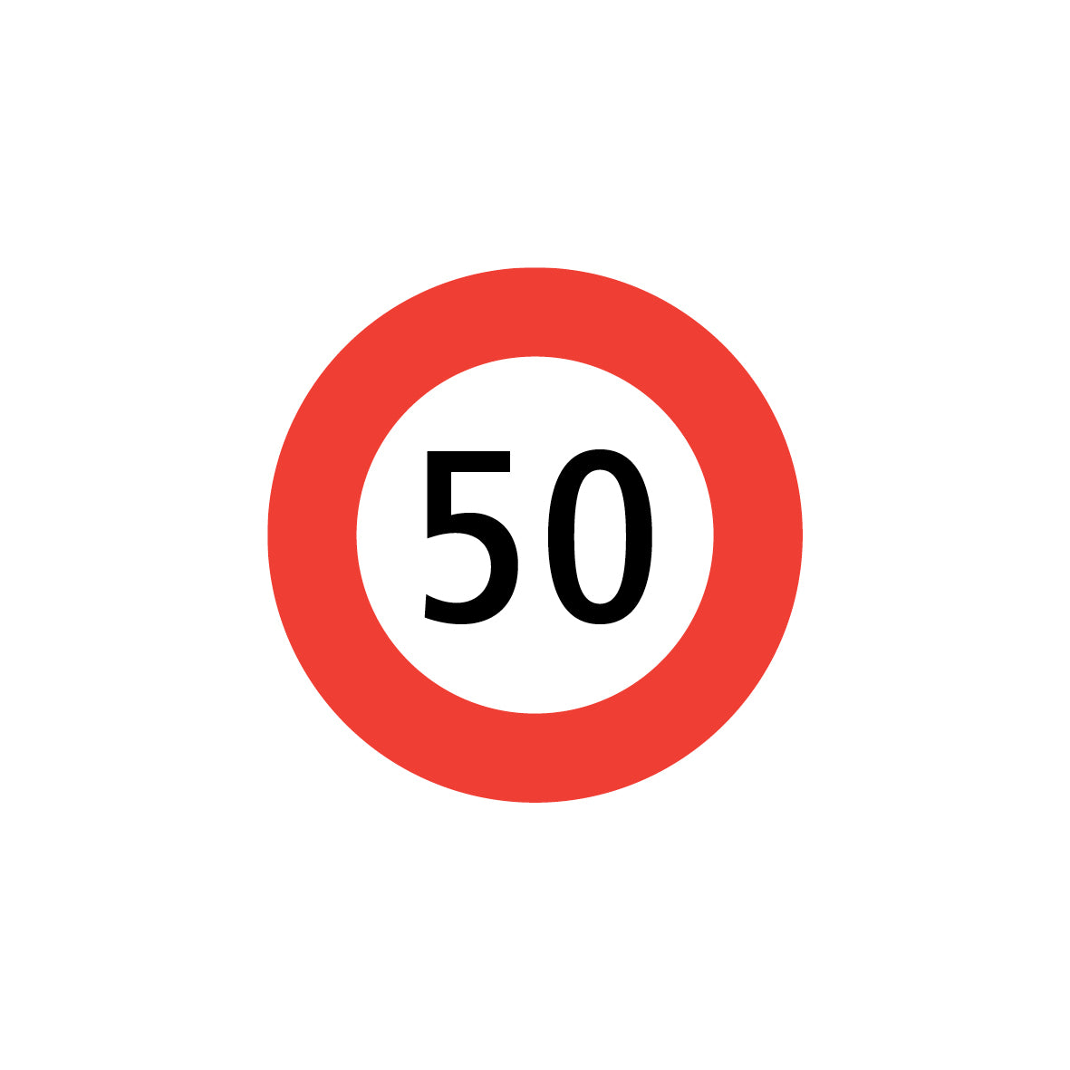 2.30 Höchstgeschwindigkeit, Vorschriftssignal, 50