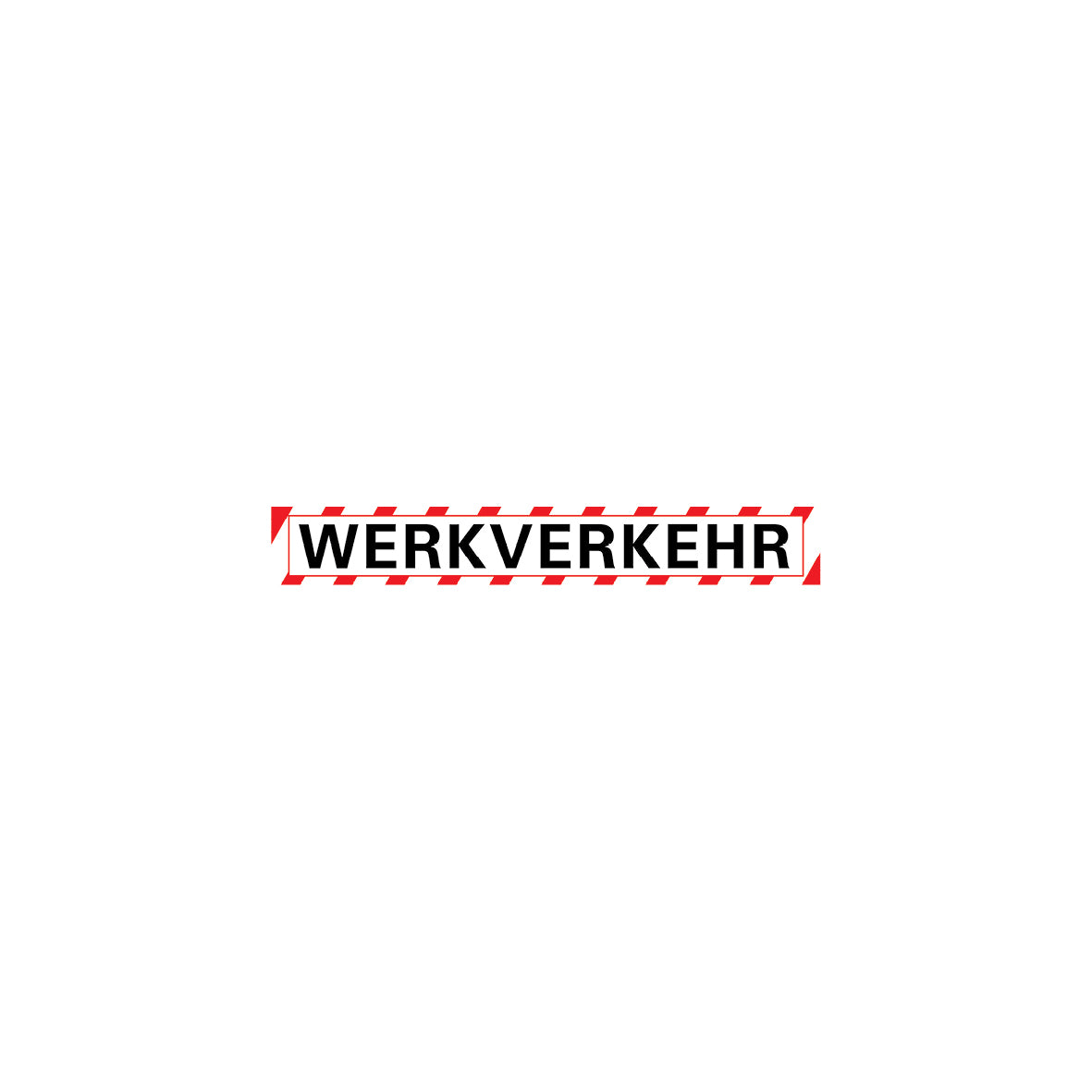 6.W-526 Warnung rot-weiss, WERKVERKEHR, 700 x 100 mm, Warnzeichen, Praxisbewährt