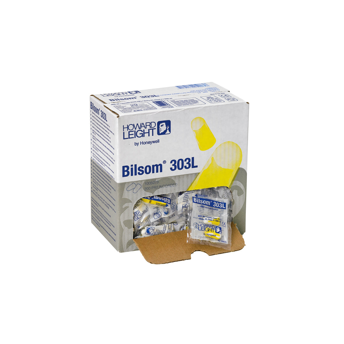 Gehörschutzstöpsel, Bilsom 303L, Box mit 200 Paar in Tüte, VE = Box 200 Paar