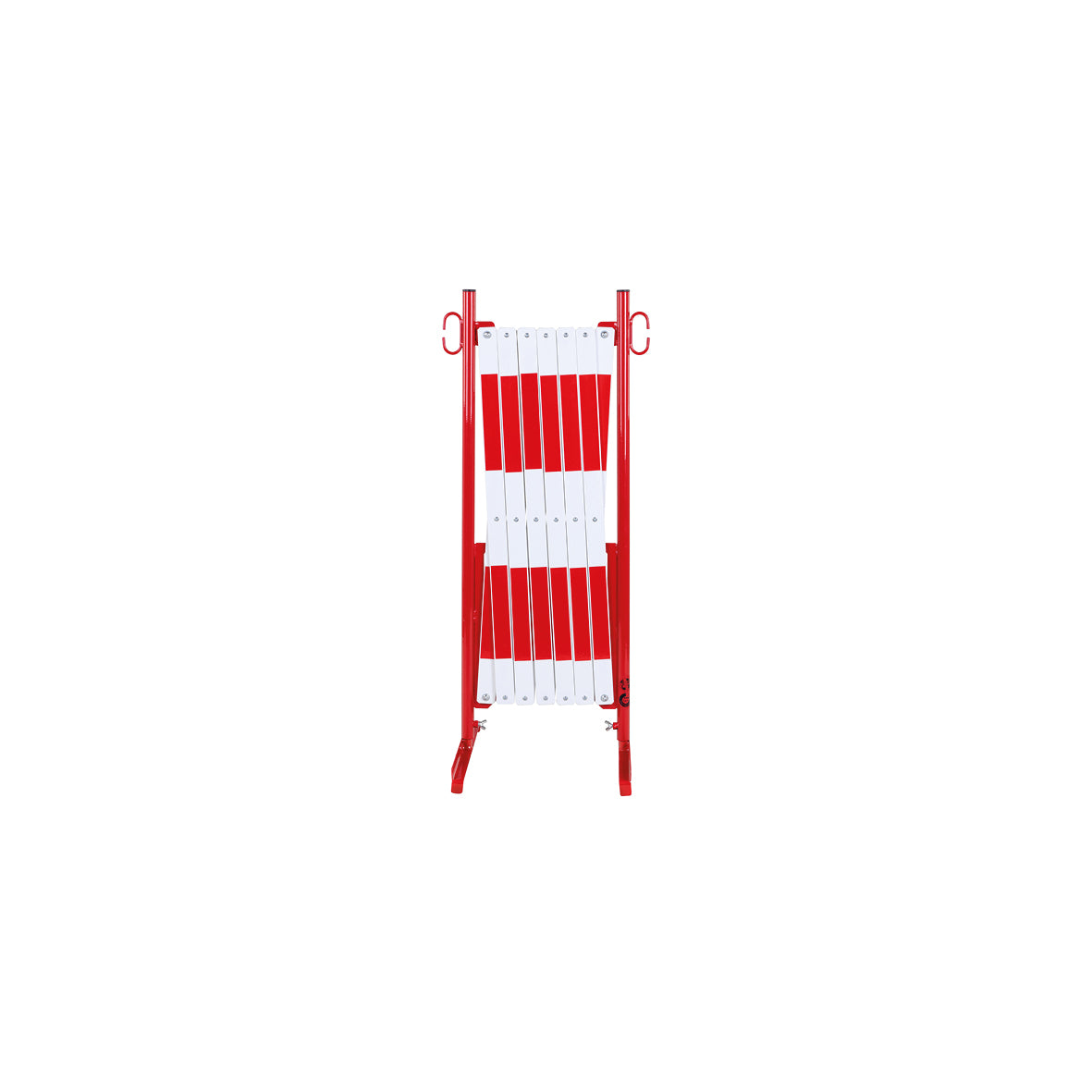 Scherensperre, Stahl, rot-weiss lackiert, Max. Breite 3.6 m. Gewicht: 12 kg, B/H/T: 380 x 950 x 450 mm, zusammengeklappt
