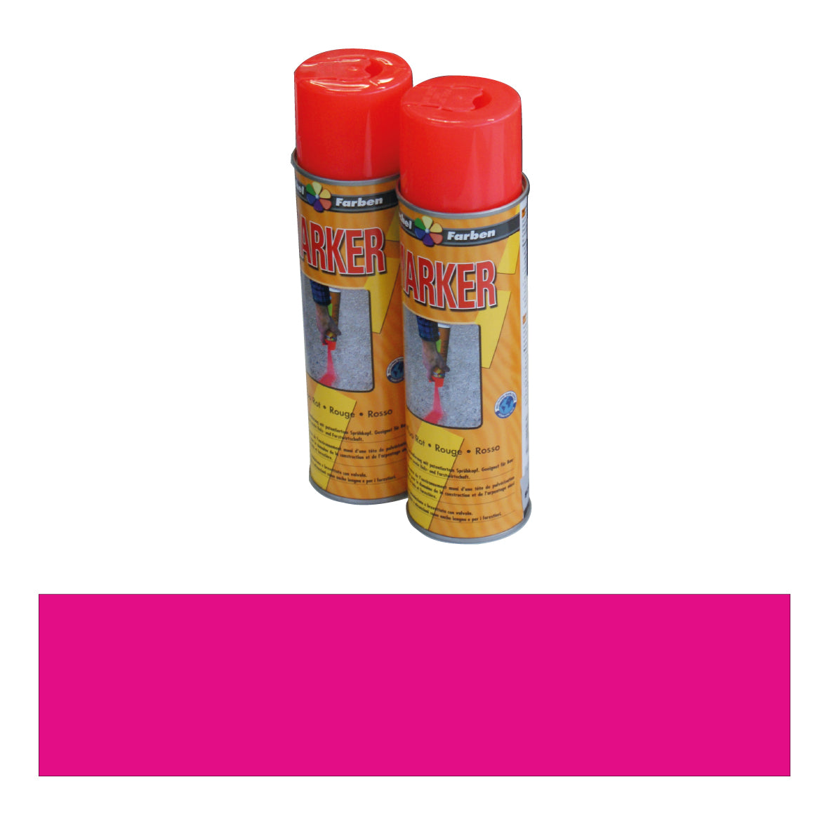 Markierspray PRO, pink fluoreszierend, für Baustellen, 500 ml, VE = 6 Dosen, inkl. VOC