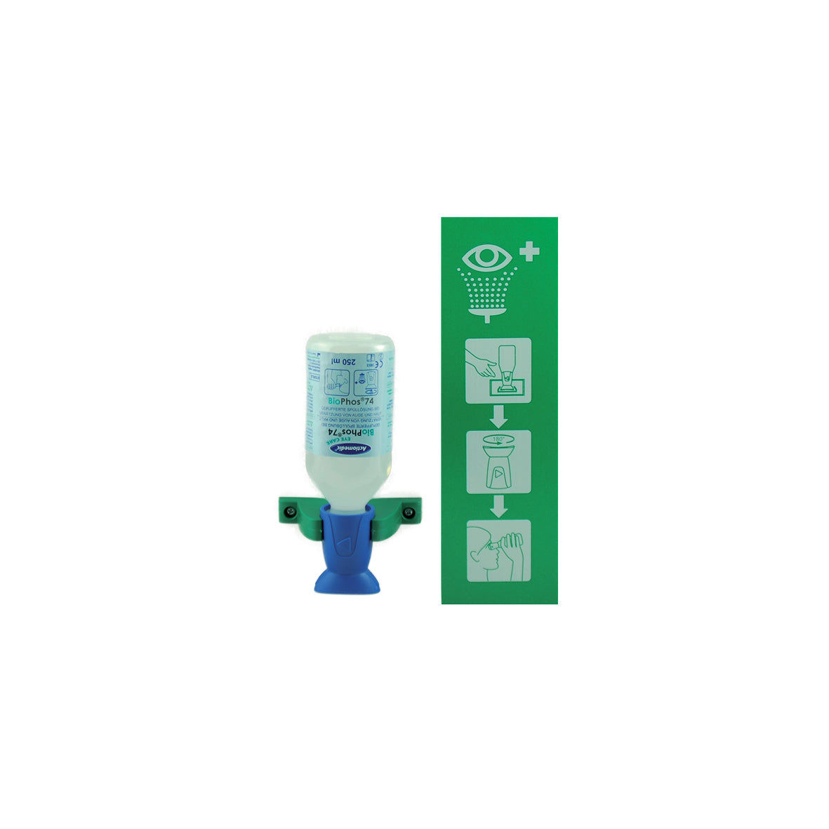 Augenspülstation, Single, 1 x 250 ml BioPhos®74, Haltbarkeit 3 Jahre. Spülzeit ca. 2.5 Min
