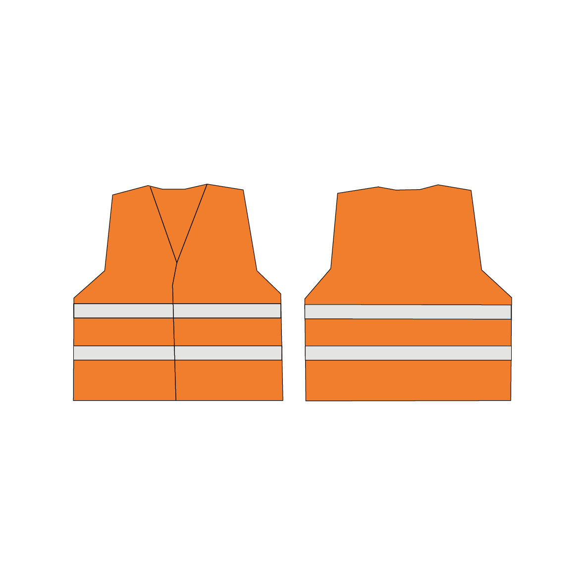 Warnweste, EN 20471, orange fluoreszierend, Polyester