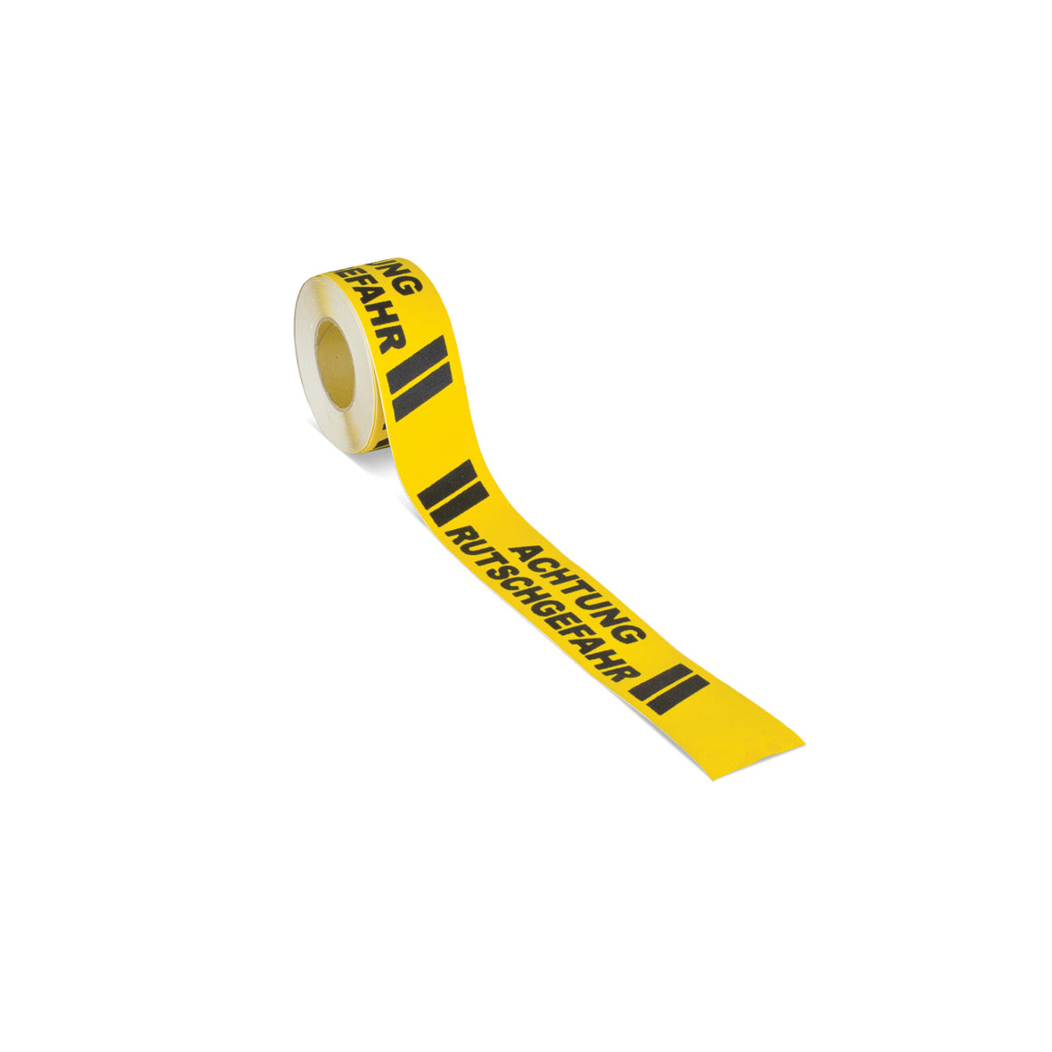 Antirutschbelag Warnmarkierung, schwarz/gelb Text "Achtung Rutschgefahr" Rolle 75mm x 18,3m