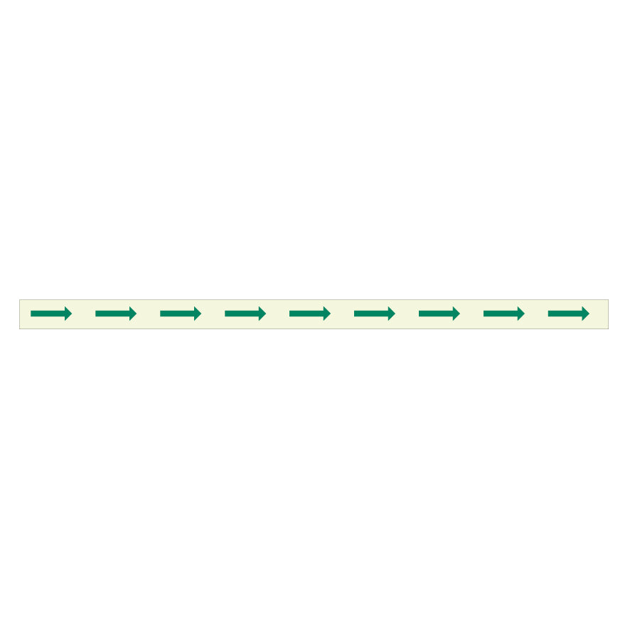 Folienklebebänder langnachleuchtend, PF, 6.0462, mit Pfeil grün, 5 m/5 cm