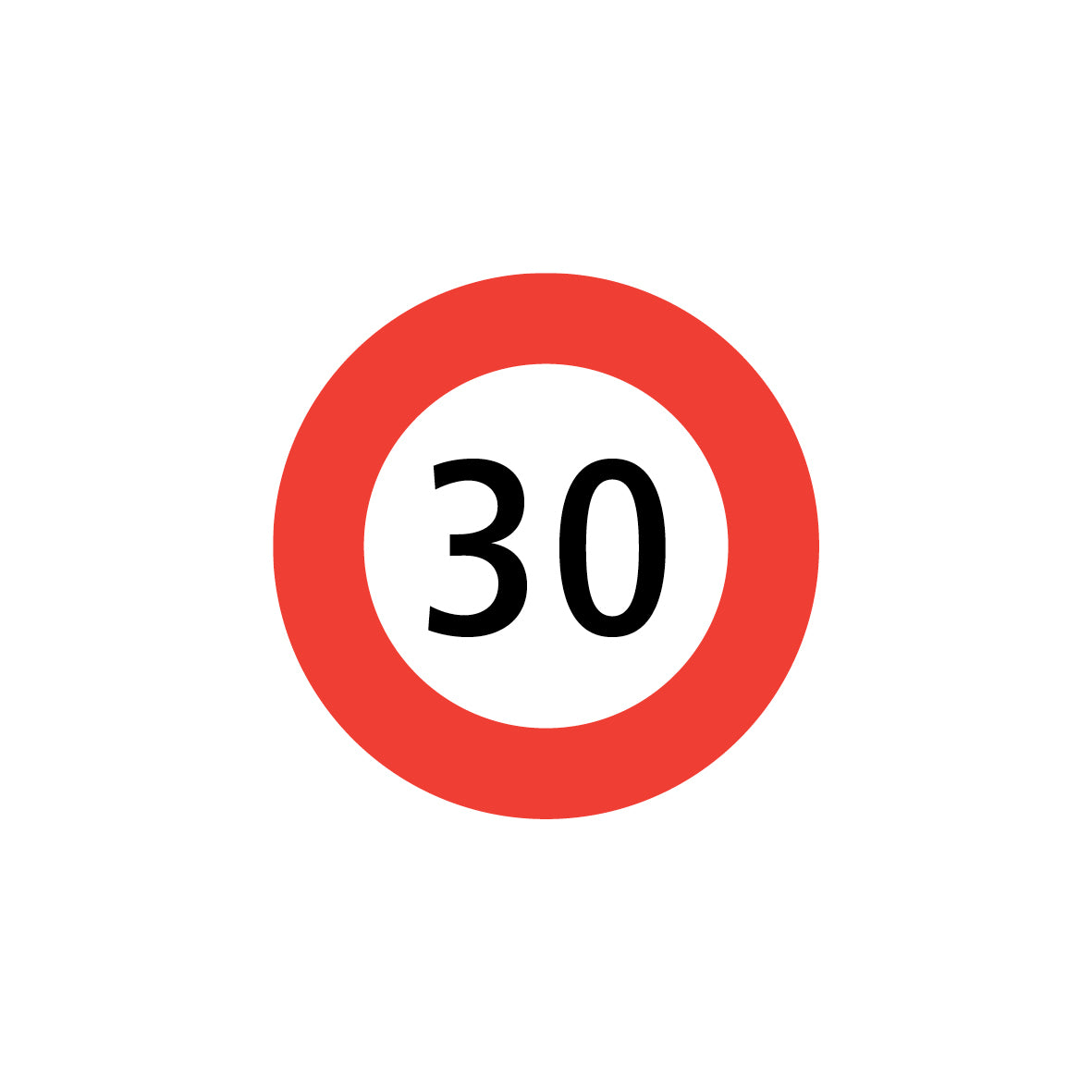 2.30 Höchstgeschwindigkeit, Vorschriftssignal, 30