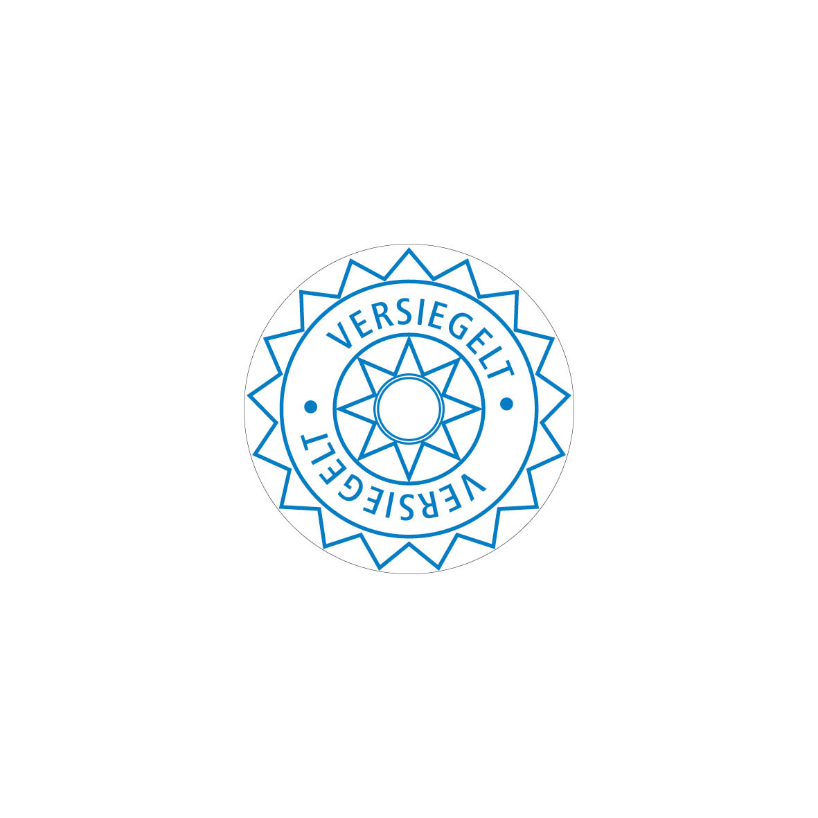Sicherheitssiegel 4.0124, FO-F, weiss/blau, "VERSIEGELT"