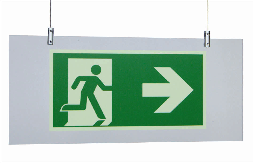 Hängeschilder Plexiglas, 500/250 mm, 5 mm, transparent, doppelseitige Ausführung, für 400 x 200 mm Folien