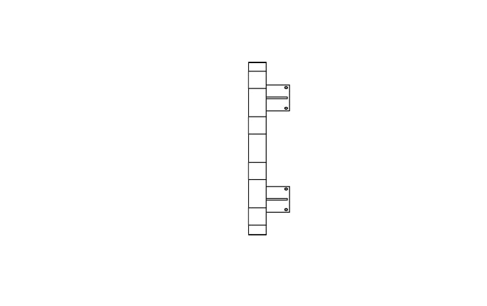 Modularer Wandschutz, ø 76 mm, Stahlrohr verzinkt und gelb-schwarz. H/B 140/180 mm, mit Bodenplatte zum Aufdübeln. Länge 1000 mm, gerade, 10.9 kg