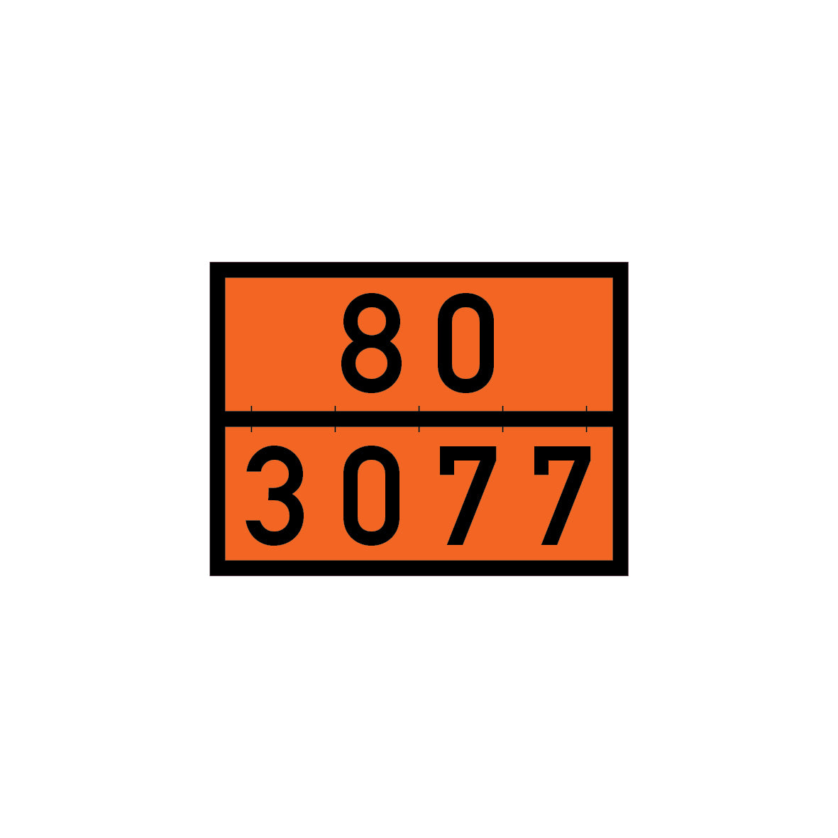 Gefahrgut 5.0131, 5.0131.6, 400/300 mm, beschriftet mit "80/3077", FO, selbstklebende Folie