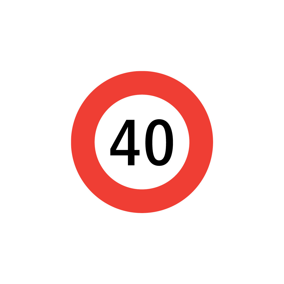 2.30 Höchstgeschwindigkeit, Vorschriftssignal, 40