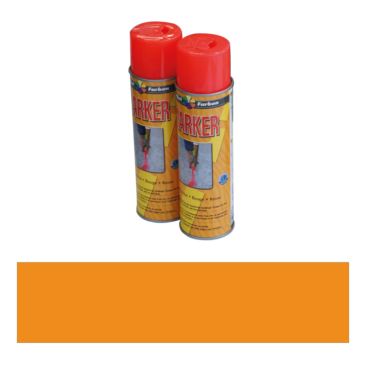 Markierspray PRO, orange fluoreszierend, für Baustellen, 500 ml, VE = 6 Dosen, inkl. VOC