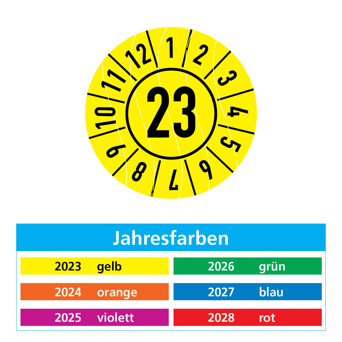 Prüfplakette, 4.P-004, Jahresprüfplakette mit Sicherheitsstanzung