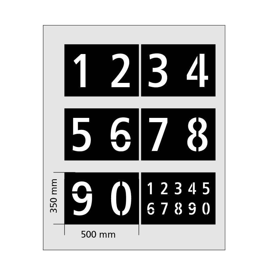 Markierschablone Kunststoff, 8.0031, 6 Einzelschablonen (Ziffern)