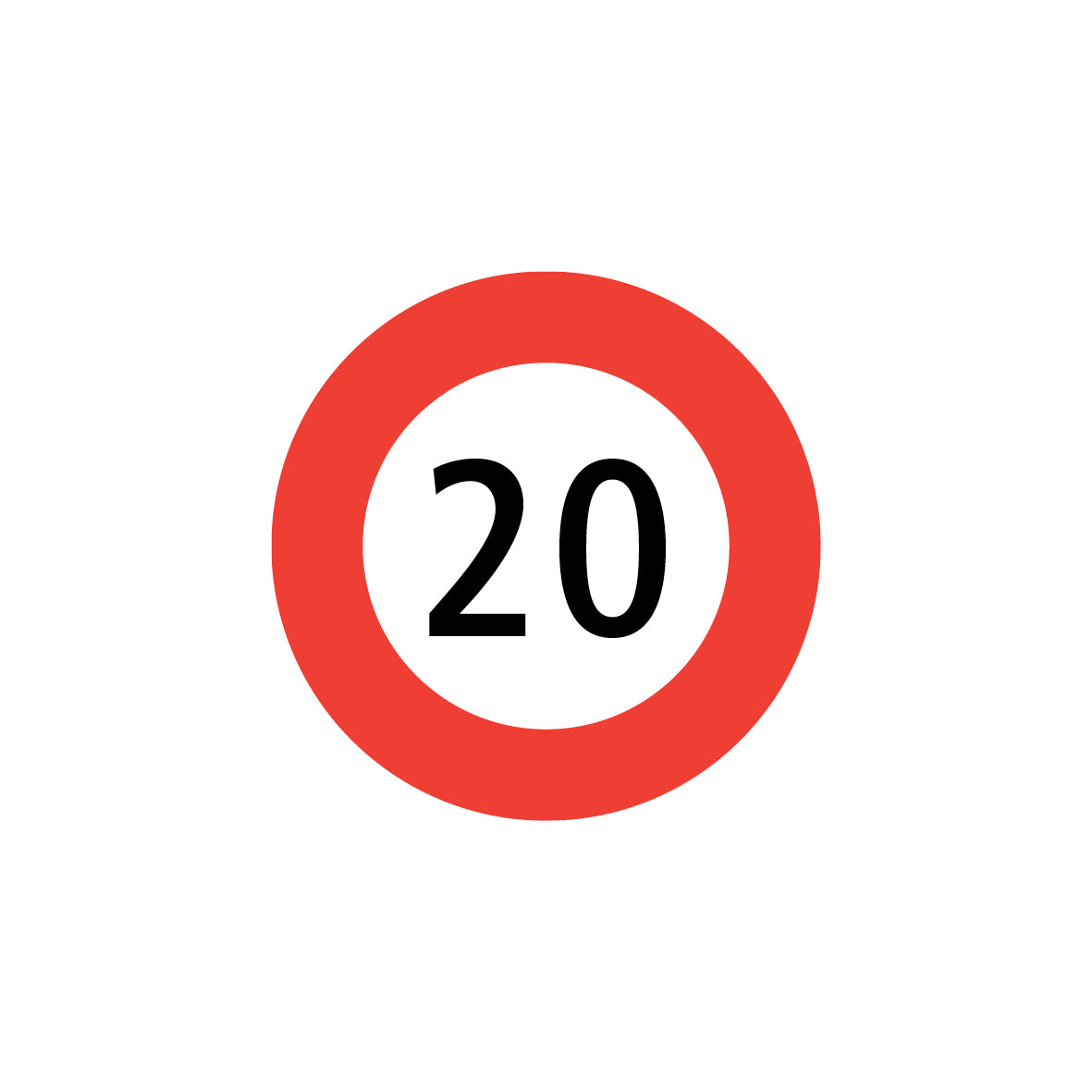 2.30 Höchstgeschwindigkeit, Vorschriftssignal, 20