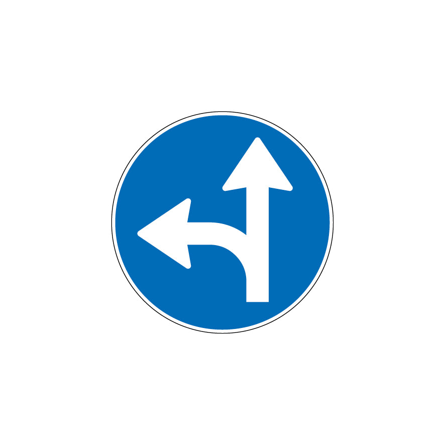 2.41 Geradeaus oder Linksabbiegen, Vorschriftssignal