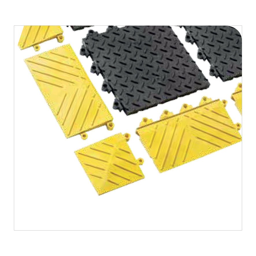 Ergo Arbeitsplatzmatte Diamond Flex Lok solid, Eckstück, gelb, 15.24 x 15.24 cm, 0.4 kg