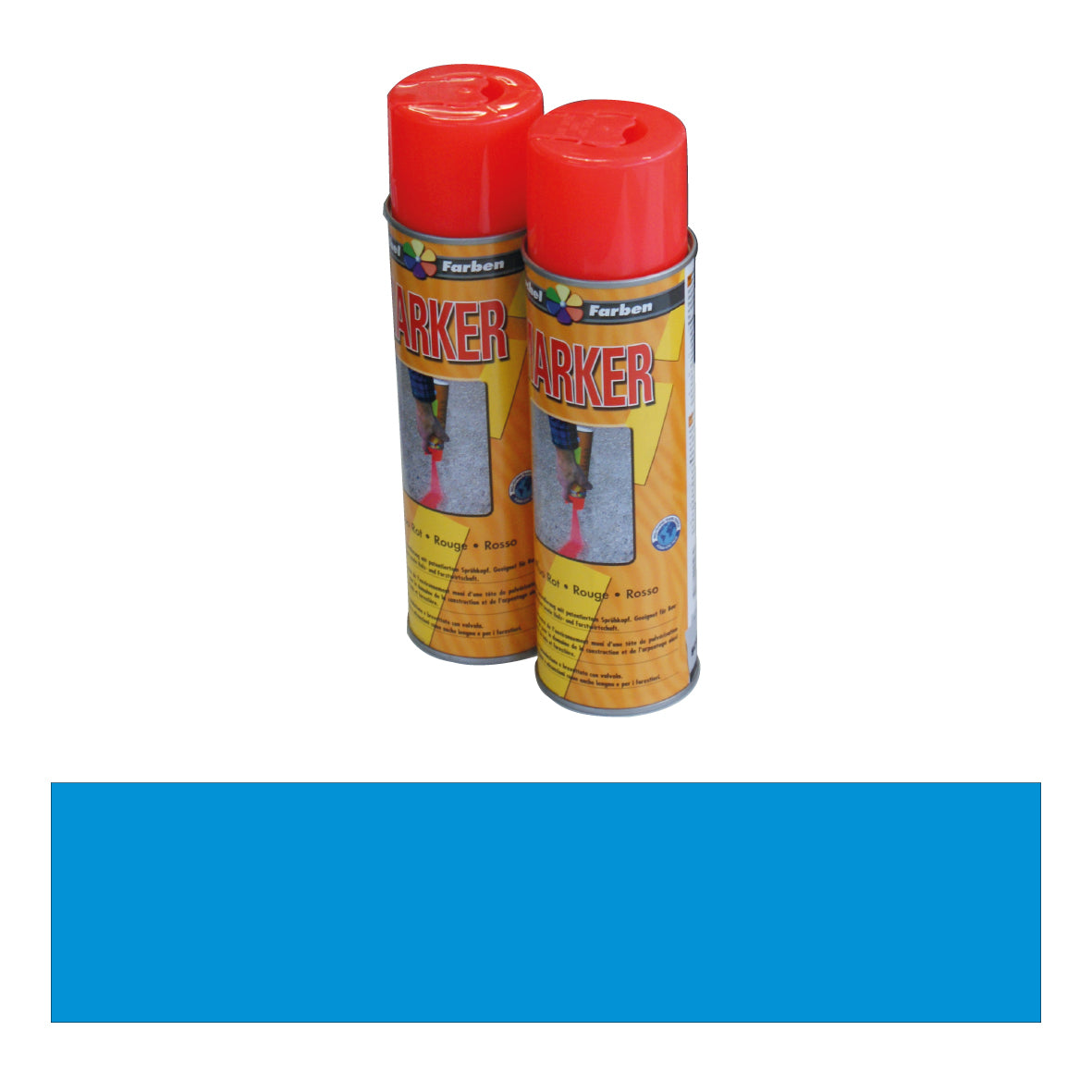 Markierspray PRO, blau fluoreszierend, für Baustellen, 500 ml, VE = 6 Dosen, inkl. VOC