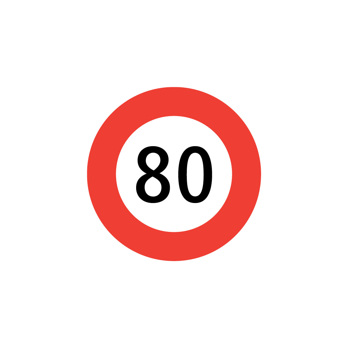 2.30 Höchstgeschwindigkeit, Vorschriftssignal, 80