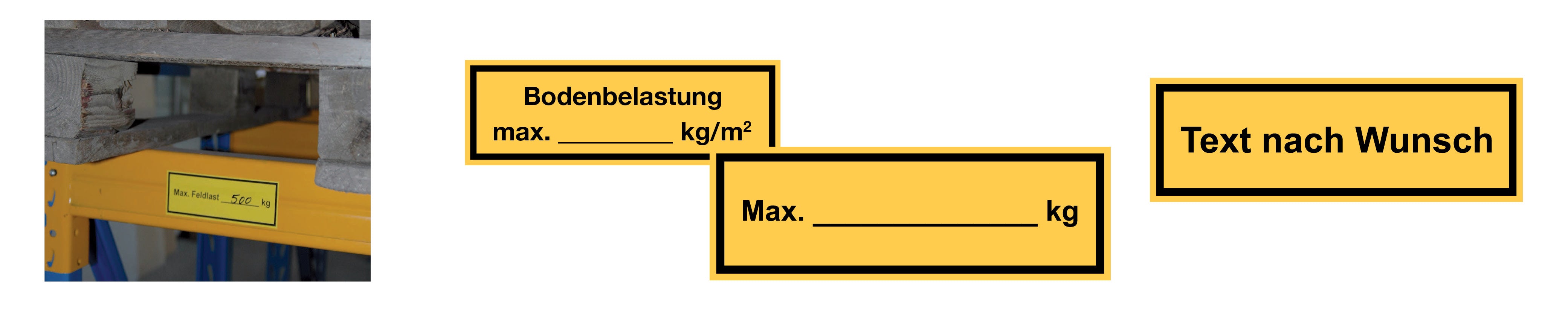 Regalbelastungsschilder