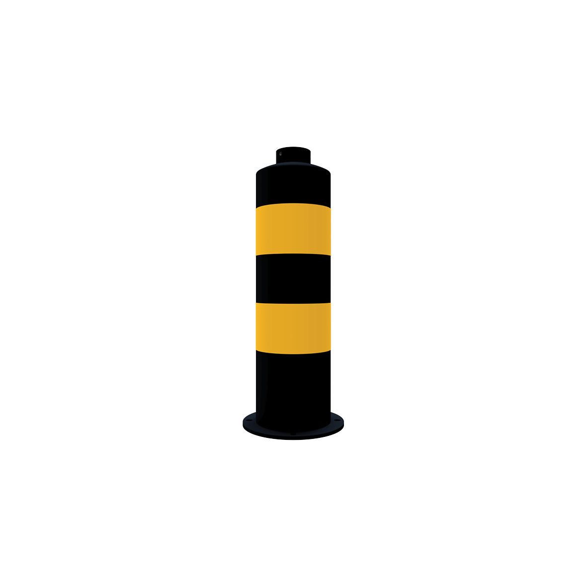 Stahlinselpfosten, schwarz-gelb, ø 168 mm, R2, zum Aufschrauben, Höhe 646 mm, 24 kg