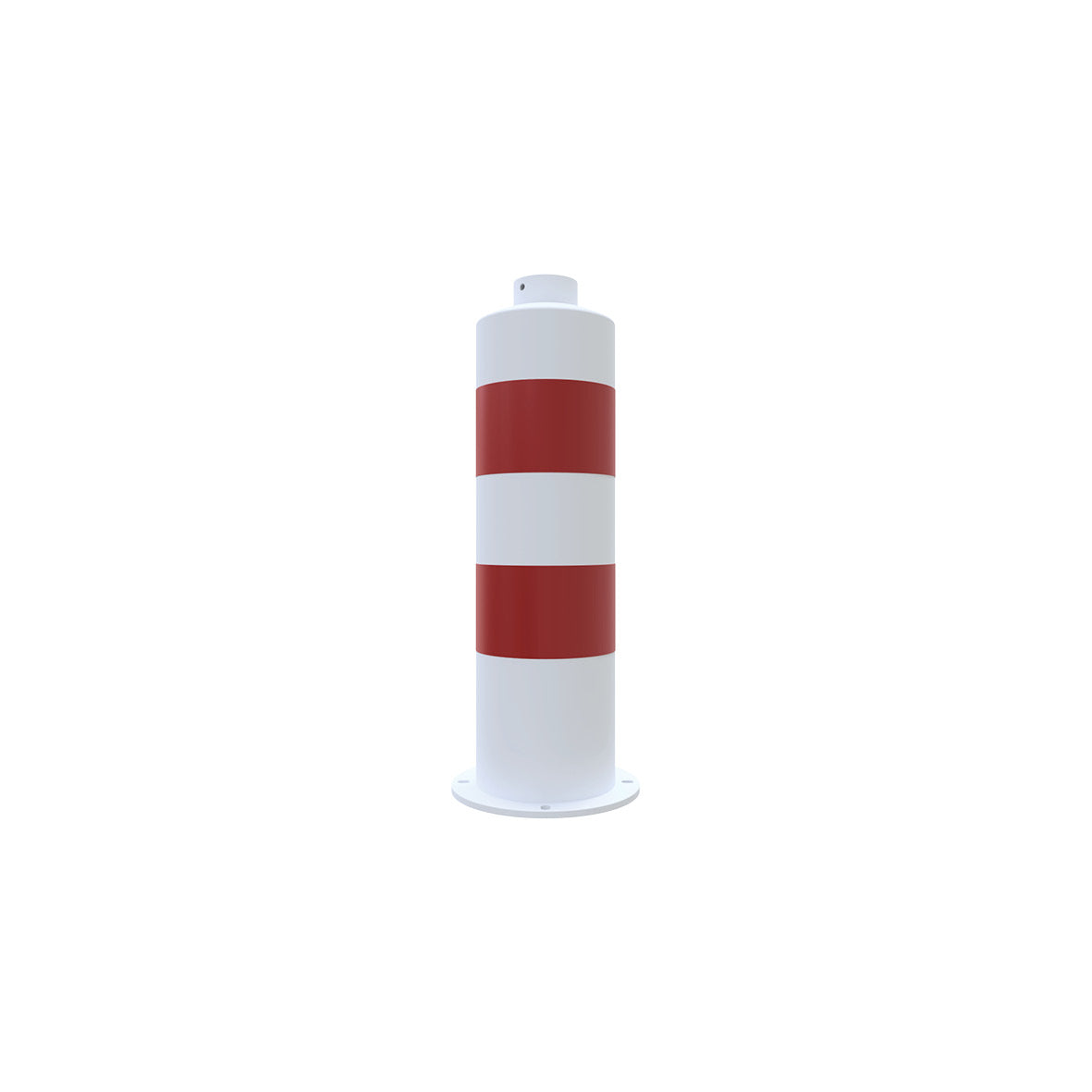 Stahlinselpfosten, weiss-rot, ø 168 mm, R2, zum Aufschrauben, Höhe 846 mm, 31 kg