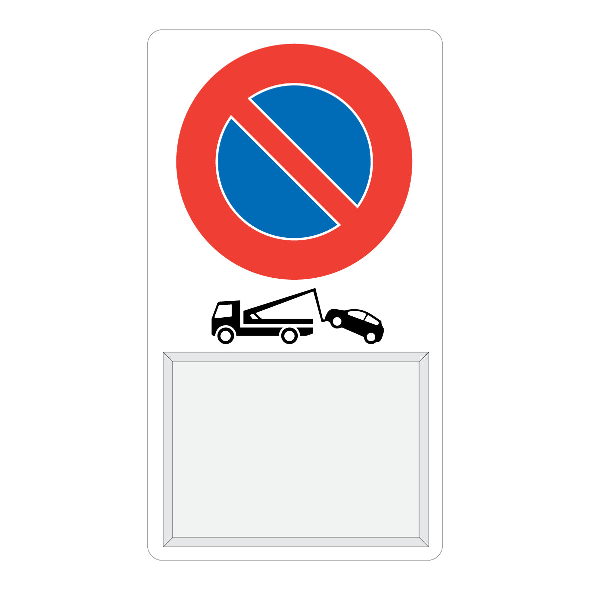 Kombisignal Klapprahmen, 50/90 cm, R2, 2.50 und Abschlepplogo, mit Klapprahmen A3