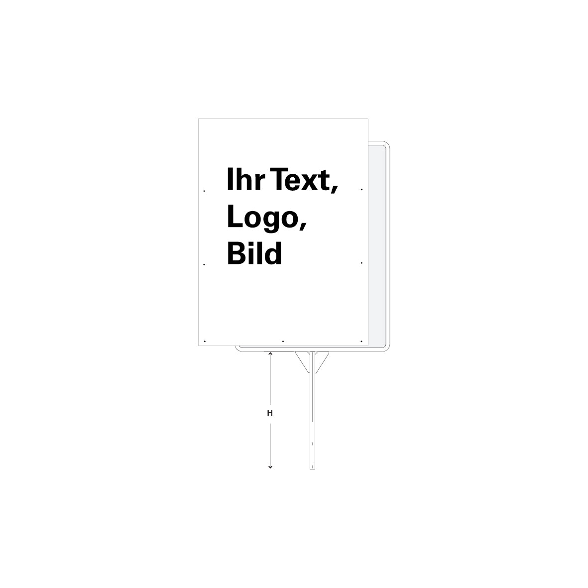 Abdeckhüllen, Ihr Text, Logo oder Bild, doppelseitig, passend zu Signalträger 980 x 1355 mm, Planenmaterial