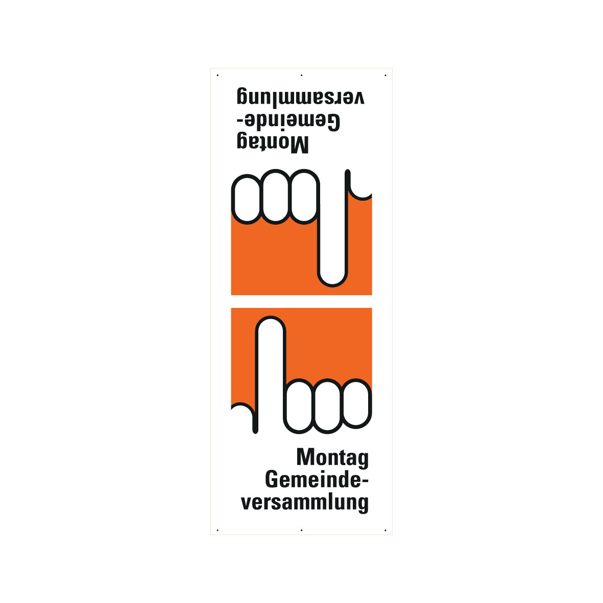Abdeckhüllen, Montag Gemeindeversammlung, 7.0324, doppelseitig, passend zu Signalträger 980 x 1355 mm, Planenmaterial