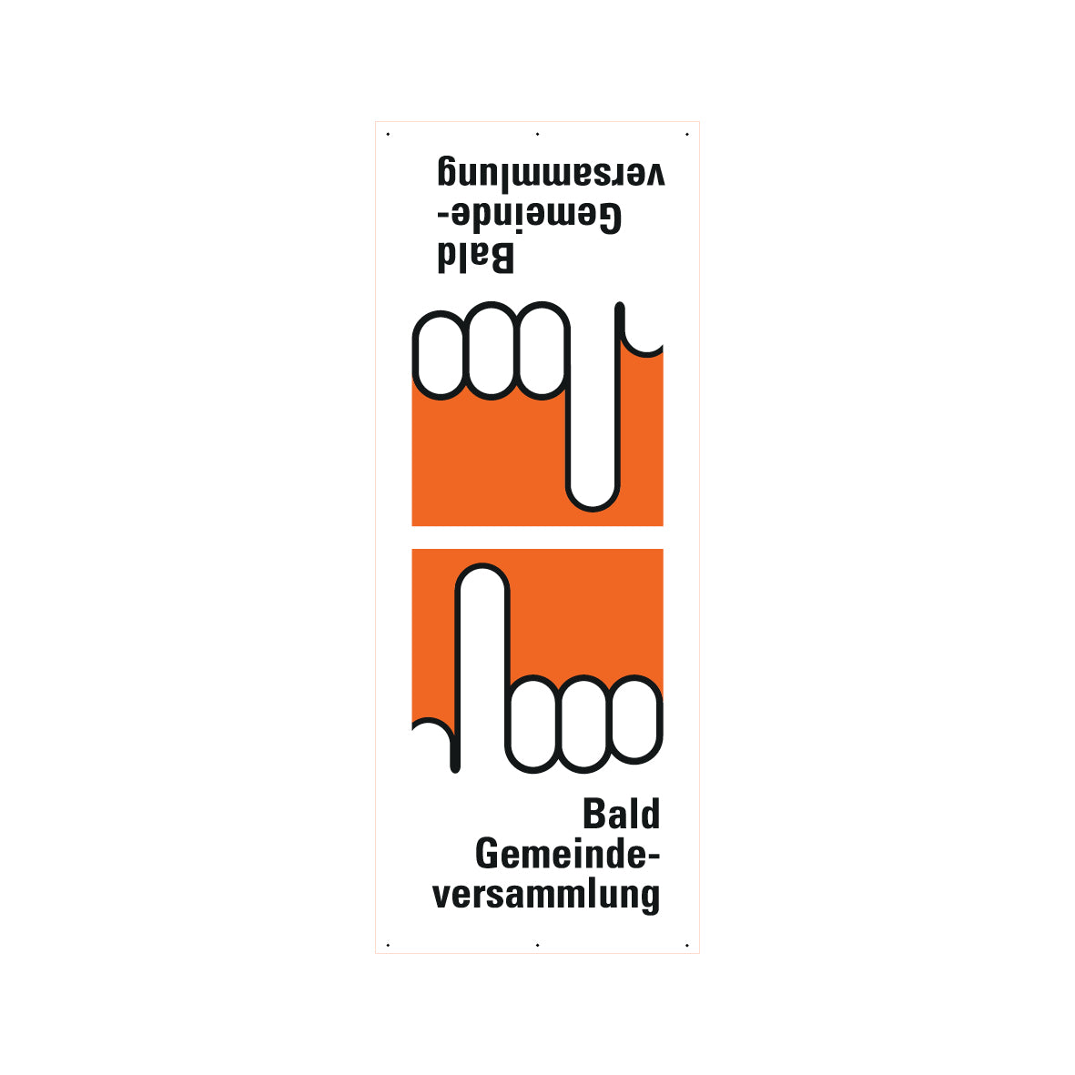 Abdeckhüllen, Bald Gemeindeversammlung, 7.0300,, doppelseitig, passend zu Signalträger 980 x 1355 mm, Planenmaterial