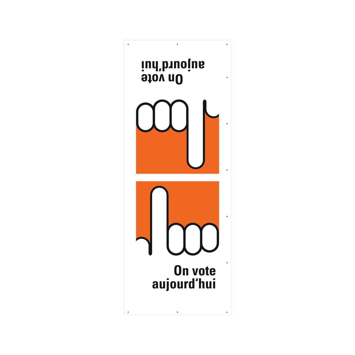 Abdeckhüllen, On vote, aujourd'hui, 7.0315, doppelseitig, passend zu Signalträger 980 x 1355 mm, Planenmaterial