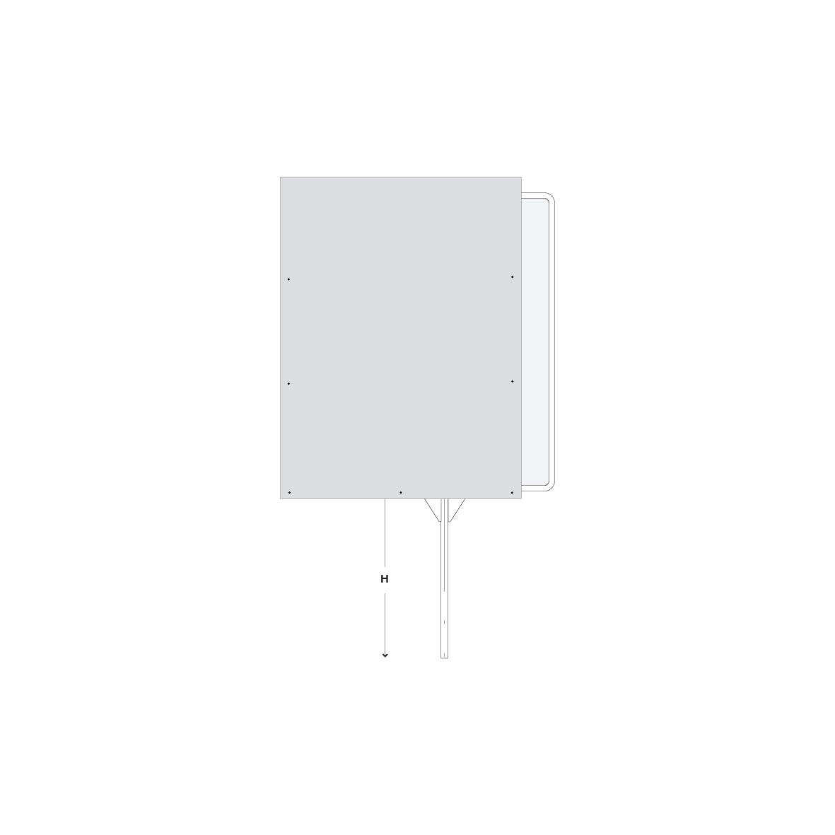 Abdeckhüllen, grau, doppelseitig, passend zu Signalträger 980 x 1355 mm, Planenmaterial