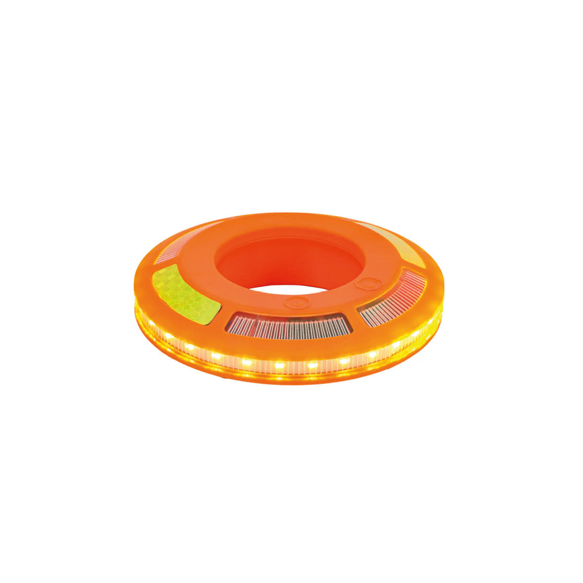 LED-Warnleuchte rund, Leitkegellicht, wiederaufladbar, 170/170/43 mm, Lochgrösse ø 90 mm, VE 4 Stk.