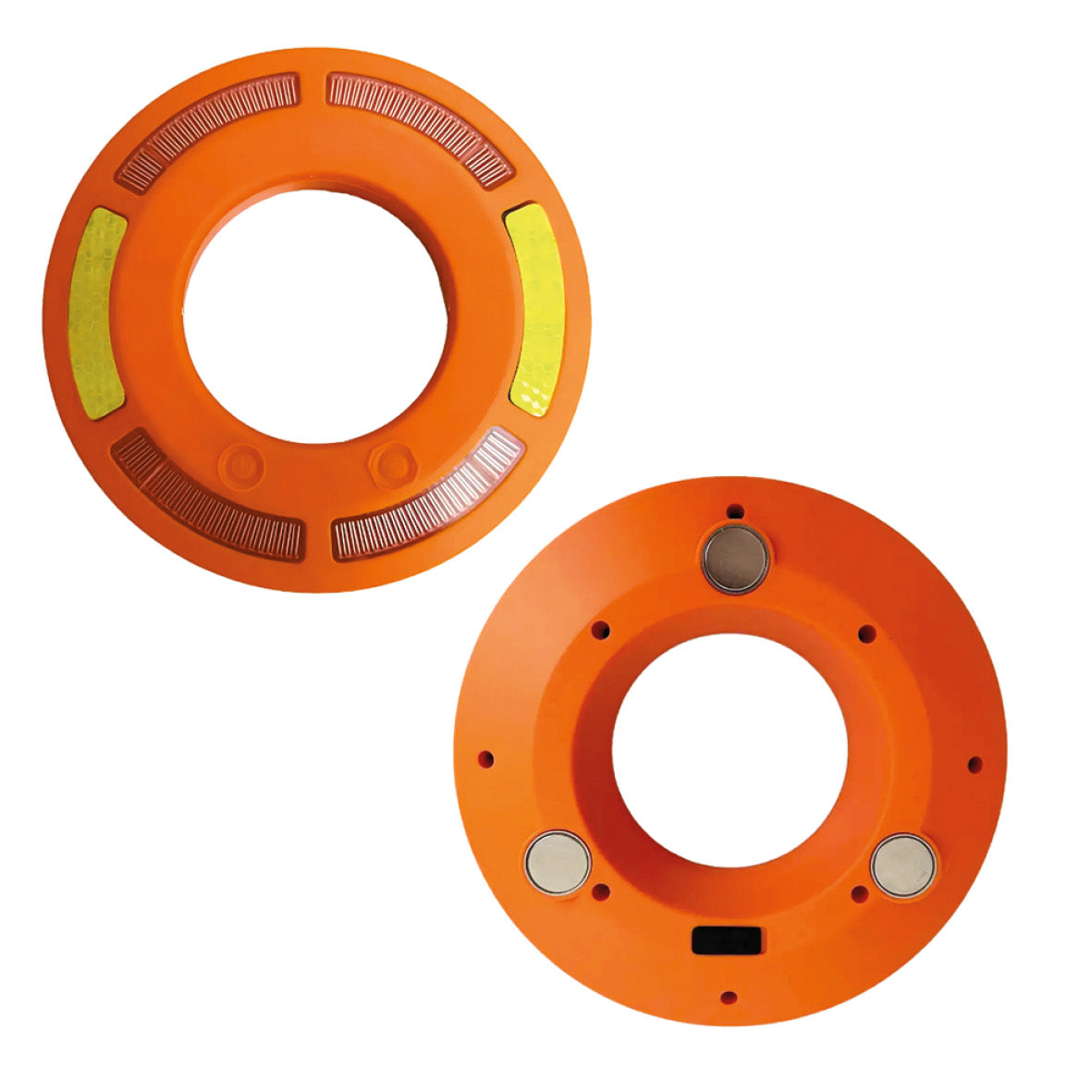 LED-Warnleuchte rund, Leitkegellicht, wiederaufladbar, 170/170/43 mm, Lochgrösse ø 90 mm, VE 4 Stk.
