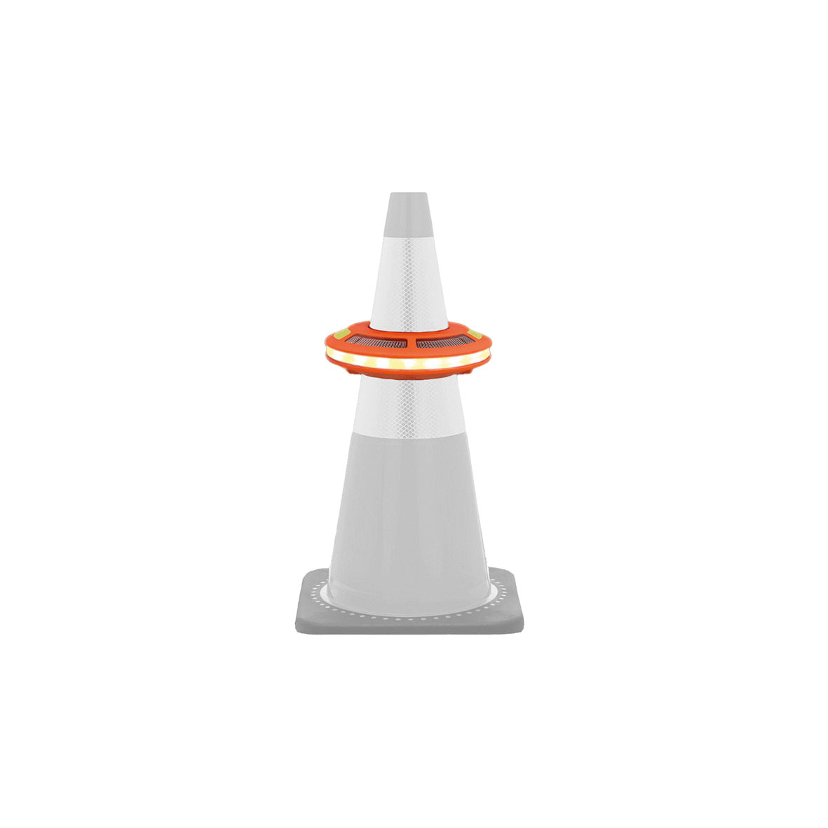 LED-Warnleuchte rund, Leitkegellicht, wiederaufladbar, 170/170/43 mm, Lochgrösse ø 90 mm, VE 4 Stk.
