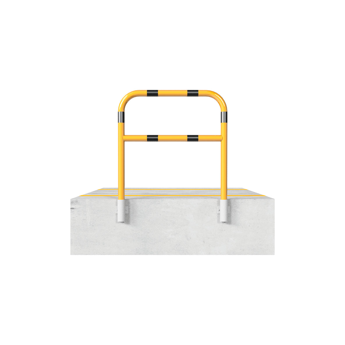 Sperrbügel Rampe, ø 60 mm, B/H 1200/1200 mm, zum Anschrauben, verzinkt, gelb-schwarz