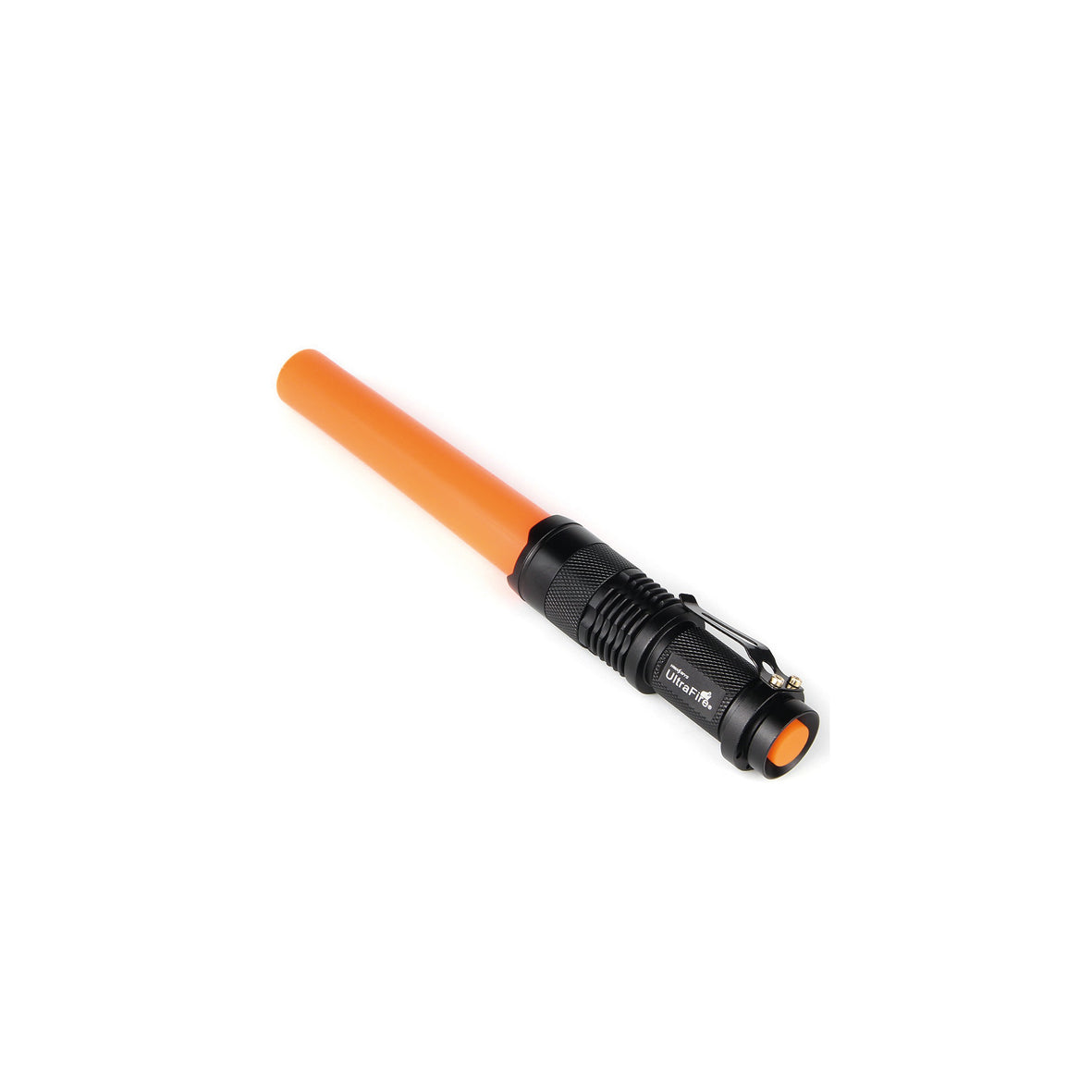 Stablampe Alu, mit Aufsatz orange, L/ø 94 x 25 mm, LED, H/L/Strobo-Licht