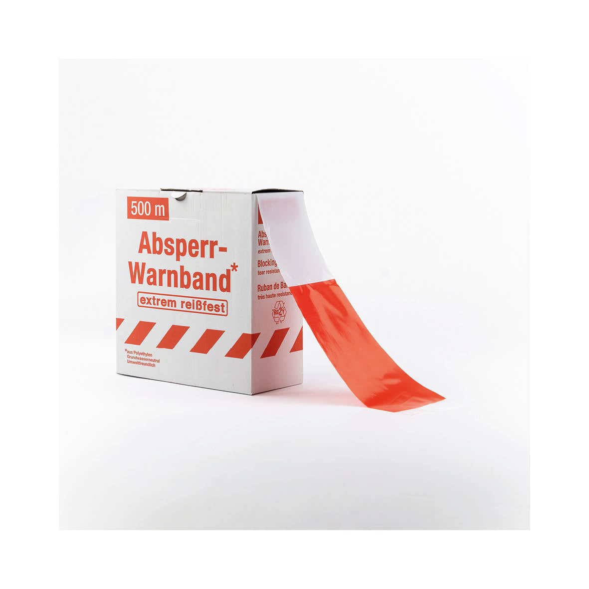 Absperrband, Standard, rot-weiss, geblockt