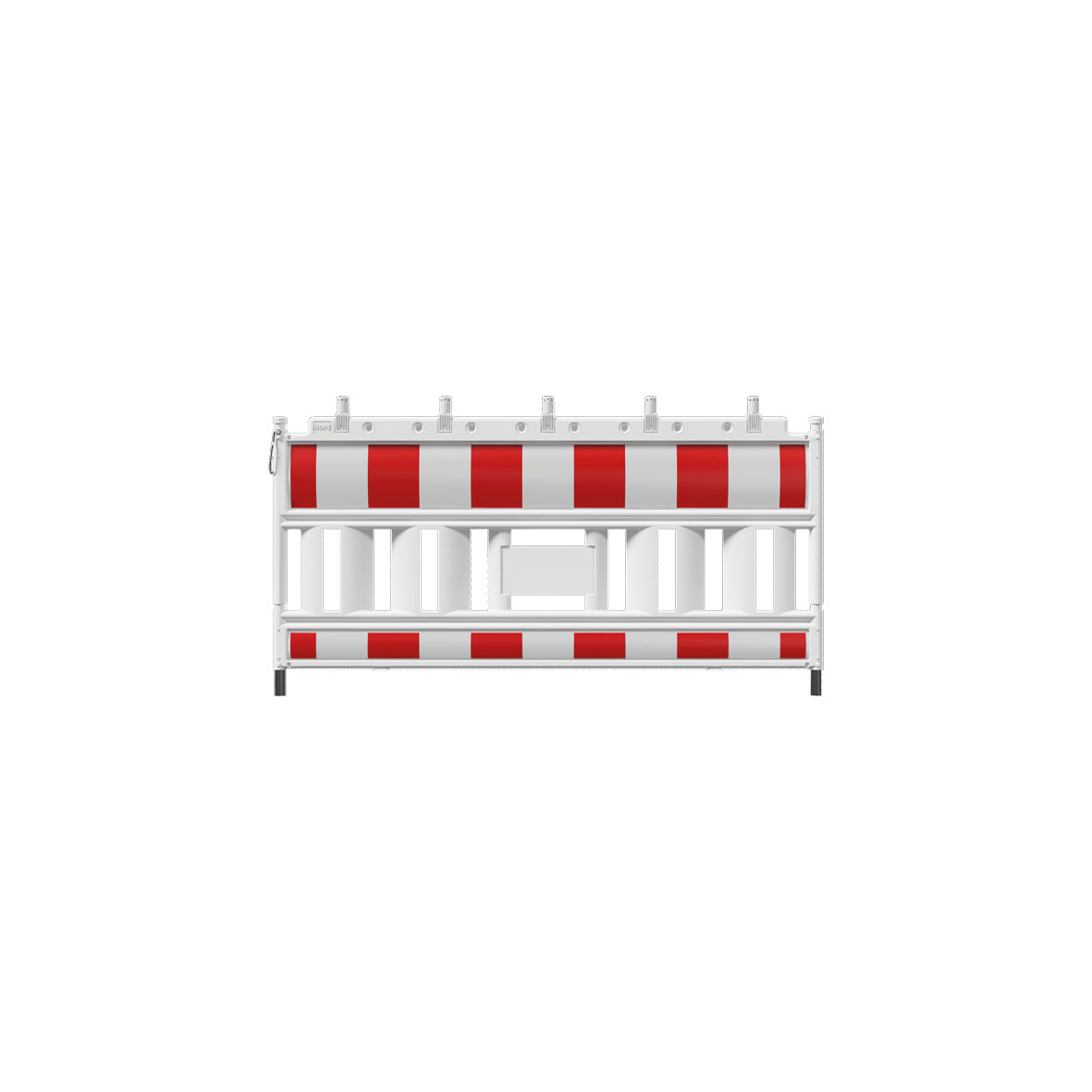 Absperrschranke, R2, rot-weiss, mit Lampenhalter, Set 20 Stk. 200/100/5 cm, 290 kg
