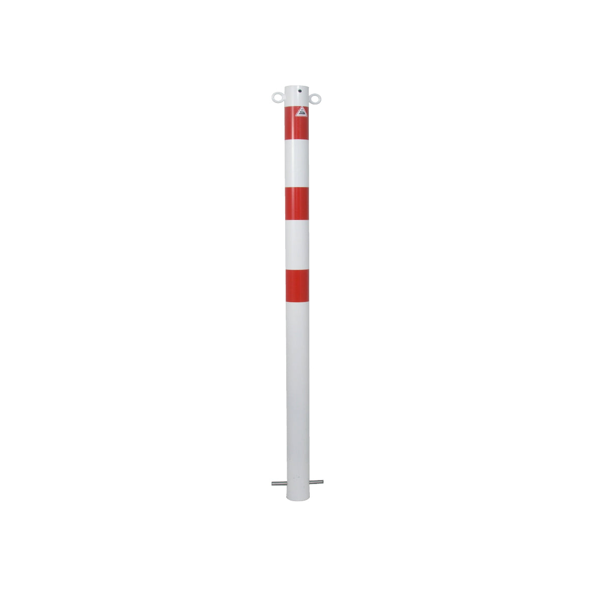 Absperrpfosten ø 60 mm, zum Einbetonieren, verzinkt, weiss, rot reflektierend, 1300 mm
