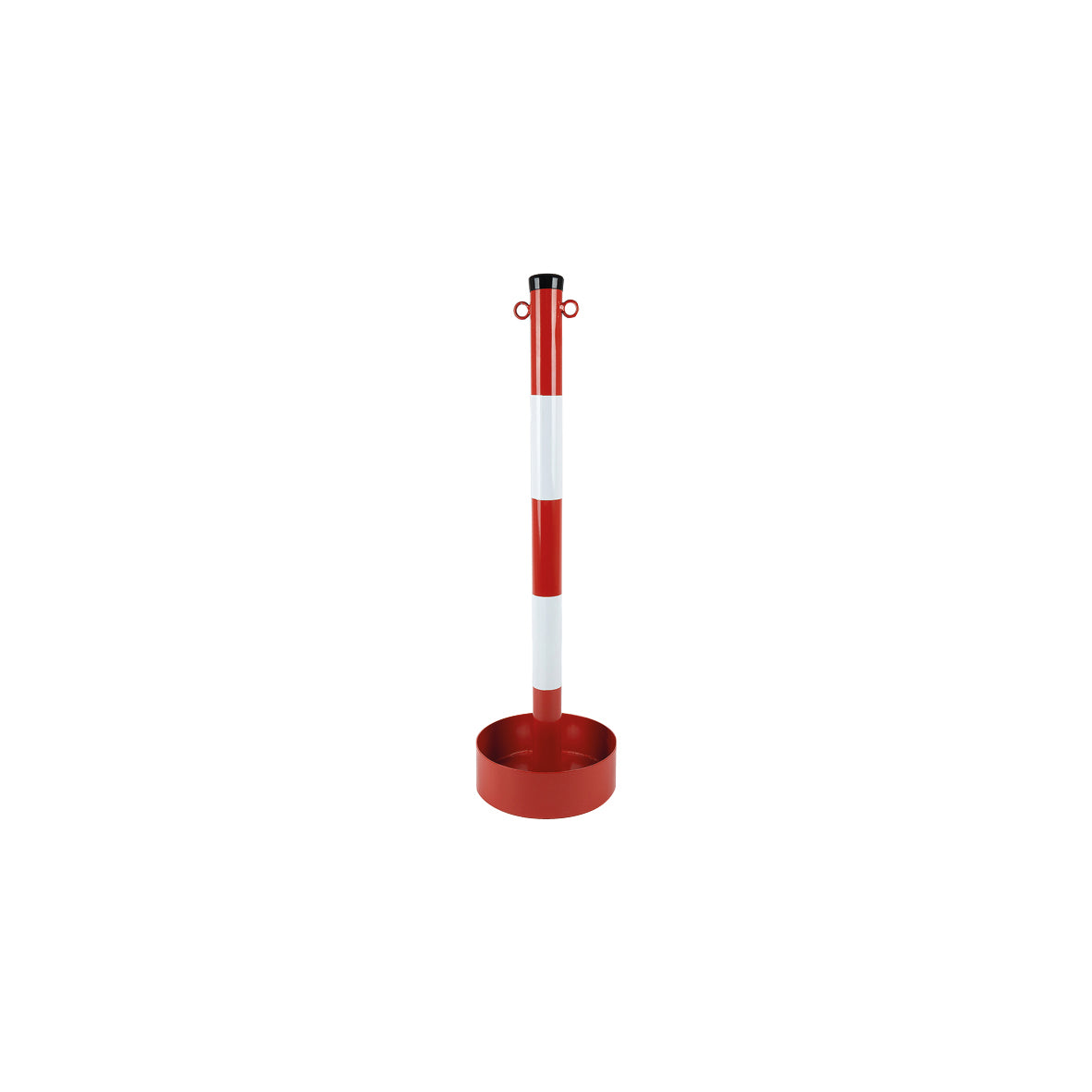 Kettenständer Wanne, verzinkt, rot-weiss, pulverbeschichtet, 2 Ösen, ø 60/300 mm, H 1000 mm, 8 kg
