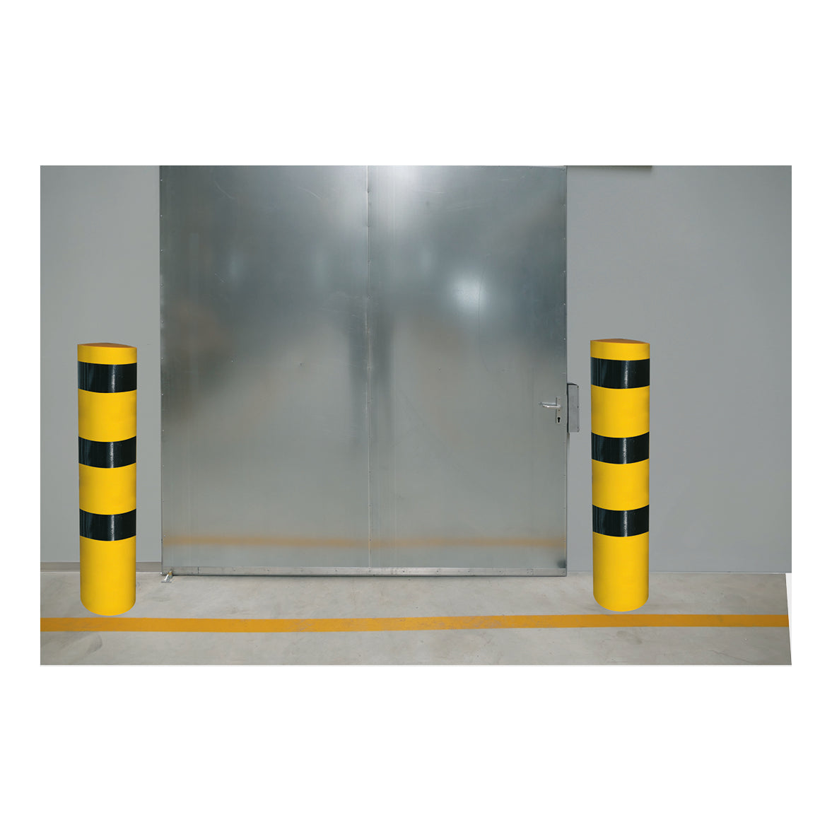 Stahlrohrpoller 273 mm, 2000 mm, verzinkt, zum Einbetonieren