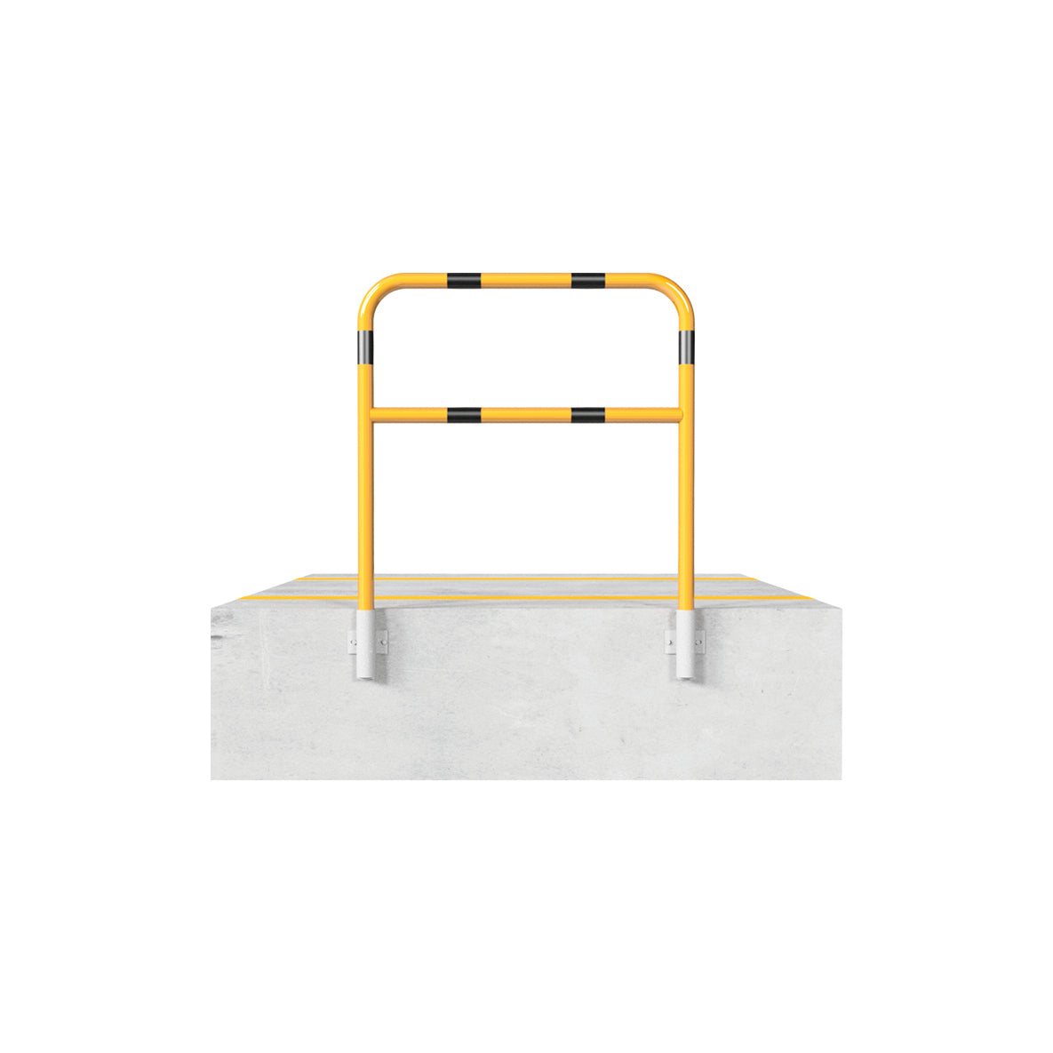 Sperrbügel Rampe, ø 48 mm, B/H 700/1200 mm, zum Anschrauben, verzinkt, gelb-schwarz