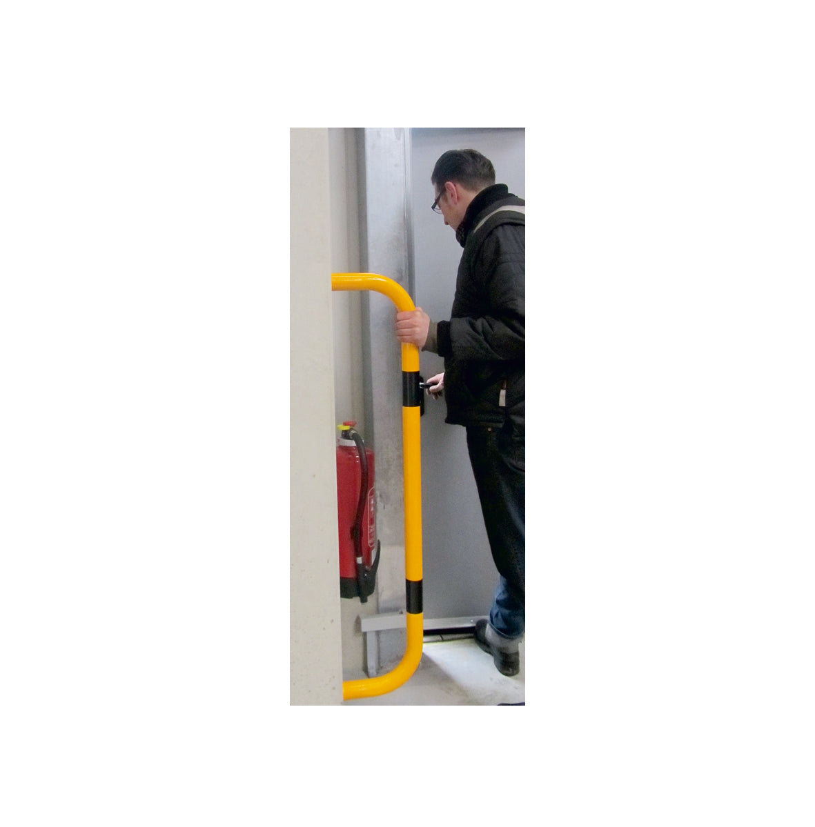 Sicherheitsgriff, U-Form, 1200/250 mm, zum Anschrauben, gelb-schwarz