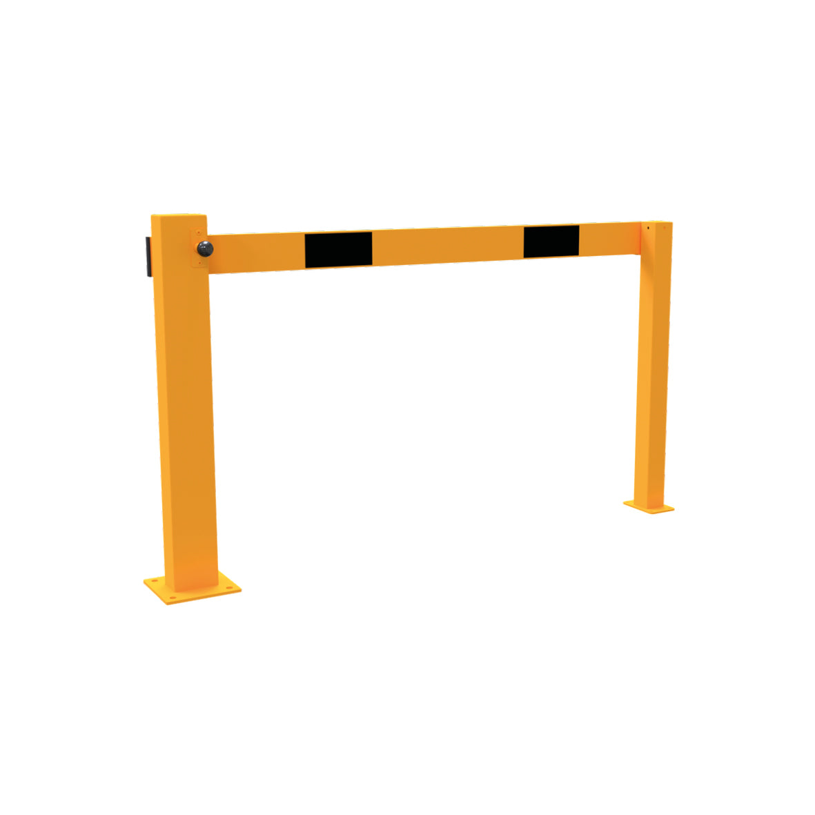 Handschranke Kompakt, 2000 mm, Dreikantschliessung, zum Aufschrauben, gelb-schwarz