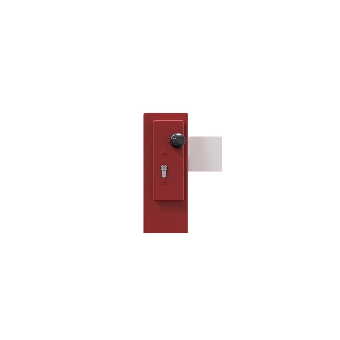 Handschranke Kompakt, 1500 mm, Sicherheitsschliessung, zum Aufschrauben, rot-weiss