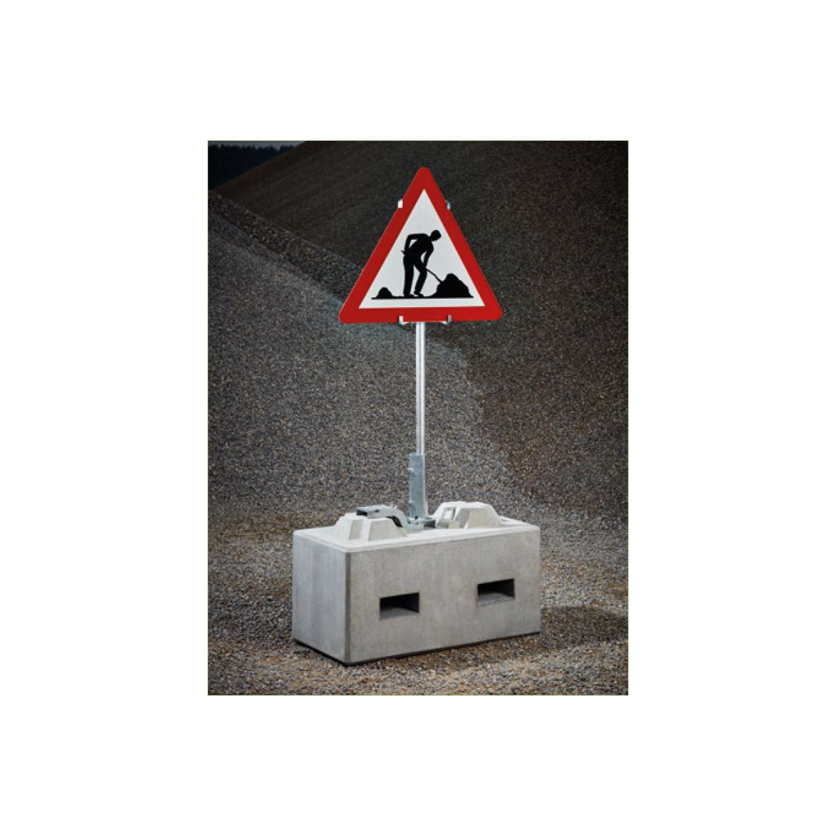 Mobile Absperrung Swissblock, 2K, 100/50/50 cm, 600 kg, mit Gabelführung