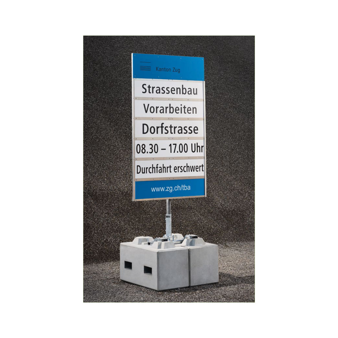 Mobile Absperrung Swissblock, Aufnahme 2 für Signalträger
