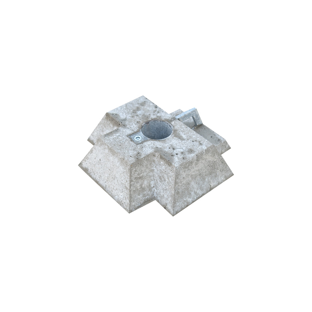 Mobile Absperrung Swissblock, 1K, 50/50/30 cm, 155 kg, Bodenhülse ø 60 mm, 1 Aussparung für Hubwagen